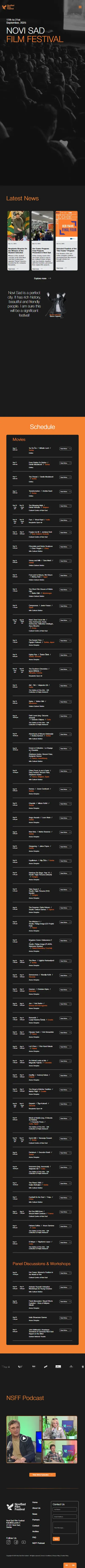 novi sad film festival website mobile preview